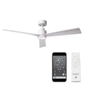 Clean Indoor And Outdoor 3 Blade Smart Compatible Ceiling Fan 54In Matte White With 3000K Led Light Kit With Remote
