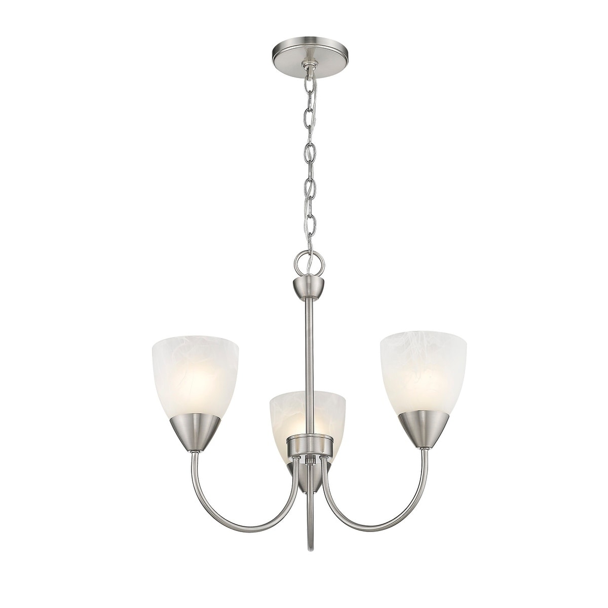Clean Lines And Simple Shaped Nickel Mini Chandelier N A