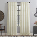 Clean Window Basketweave Anti Dust Semi Sheer Curtain Panel Single Panel