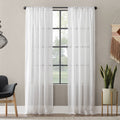 Clean Window Textured Slub Stripe Anti Dust Curtain Panel
