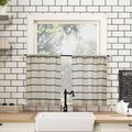 Clean Window Twill Stripe Anti Dust Cafe Curtain Pair