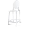 2Xhome Clear 25 Seat Height With Back Modern Plastic Side Bar Stool Counter Stool Accent Armless Crystal Home Office