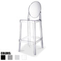 2Xhome Clear 30 Seat Height Barstool Modern Plastic Side Bar Stool Counter Stool Accent Stool Lounge No Arms Armless