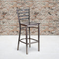Porch Den Maddux Metal Wood Ladder Back Bar Stool