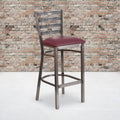 Porch Den Maddux Metal Vinyl Ladder Back Bar Stool