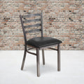 Clear Coated Ladder Back Metal Restaurant Chair