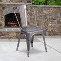 Lancaster Home Grey Metal Stackable Indoor Chair