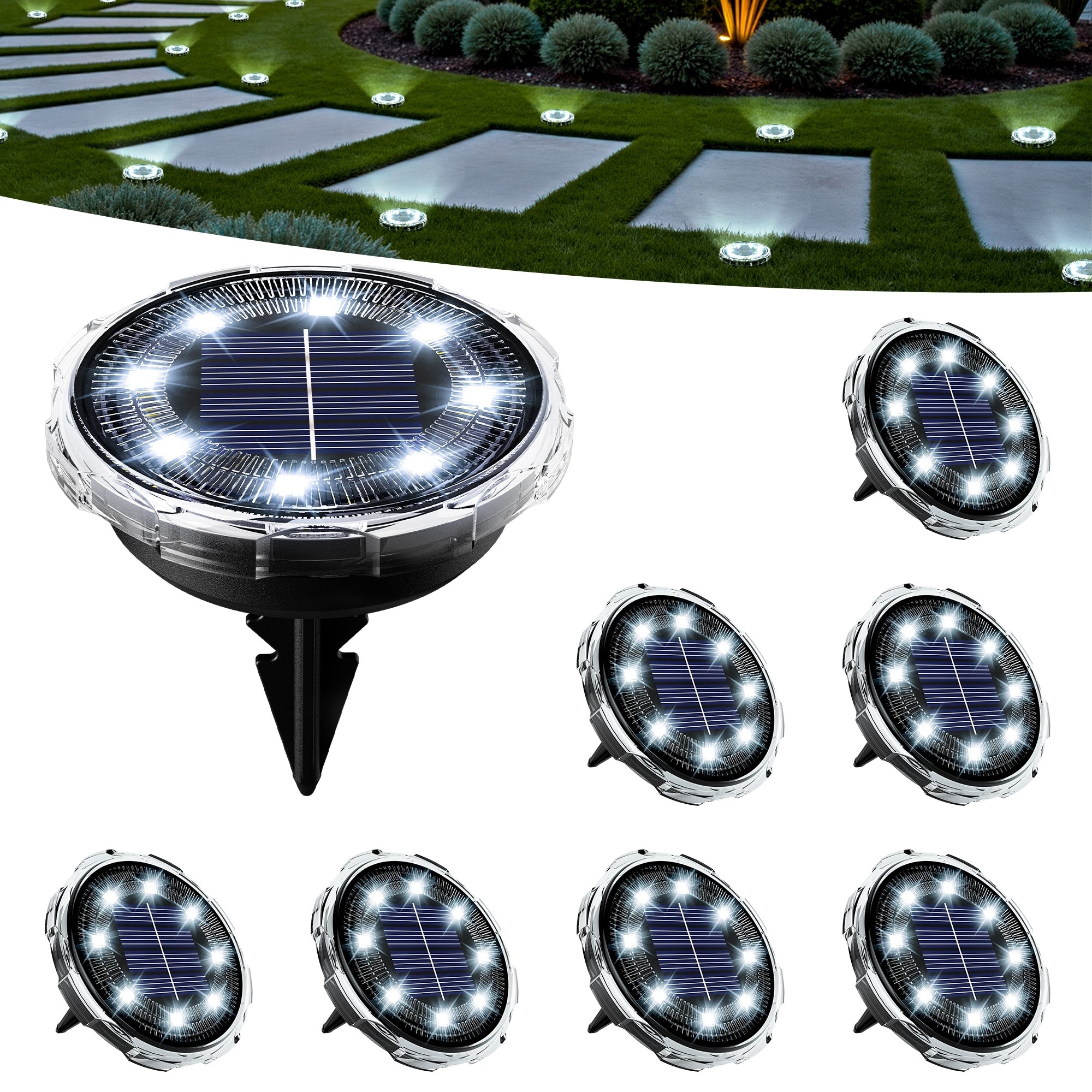 Clear Cold White Led Ground Lights With Gear Design Waterproof Landscape Pathway Lights