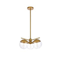 3 Light 21 Inch Pendant With Clear Glass