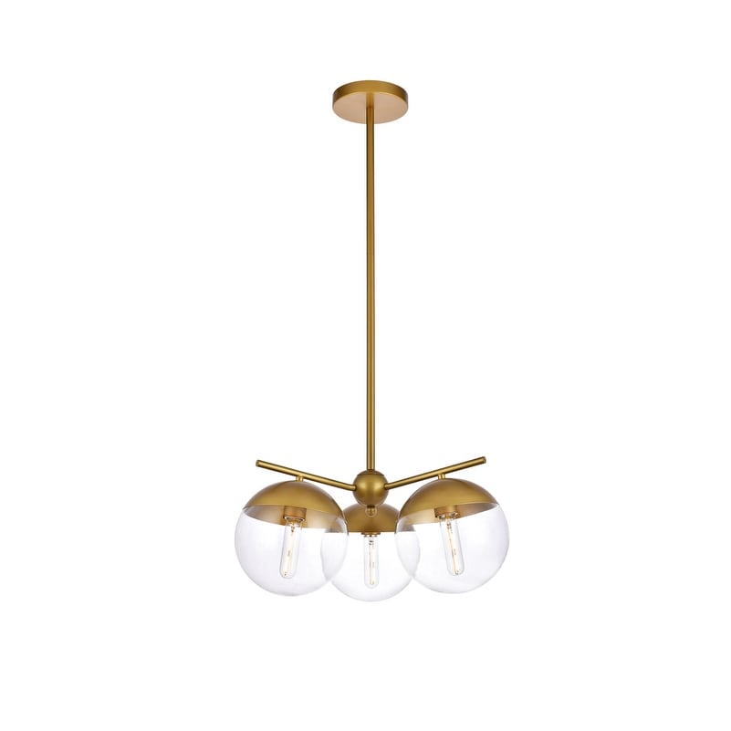 3 Light 21 Inch Pendant With Clear Glass