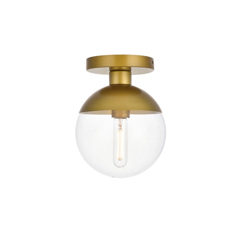 1 Light Flush Mount With 8 Inch Clear Glass