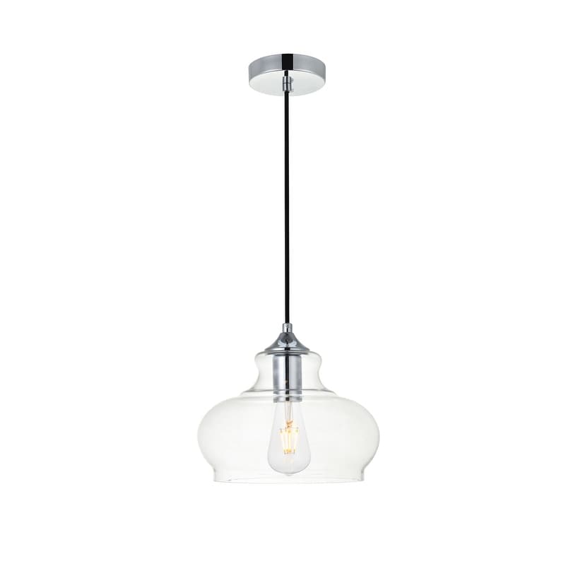 1 Light Pendant With 9 Inch Clear Glass