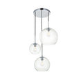 3 Light 21 Inch Pendant With Clear Glass