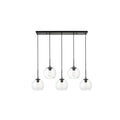 5 Light 42 Inch Pendant With Clear Glass