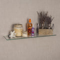 Clear Glass Floating Shelf With Chrome Brackets 24