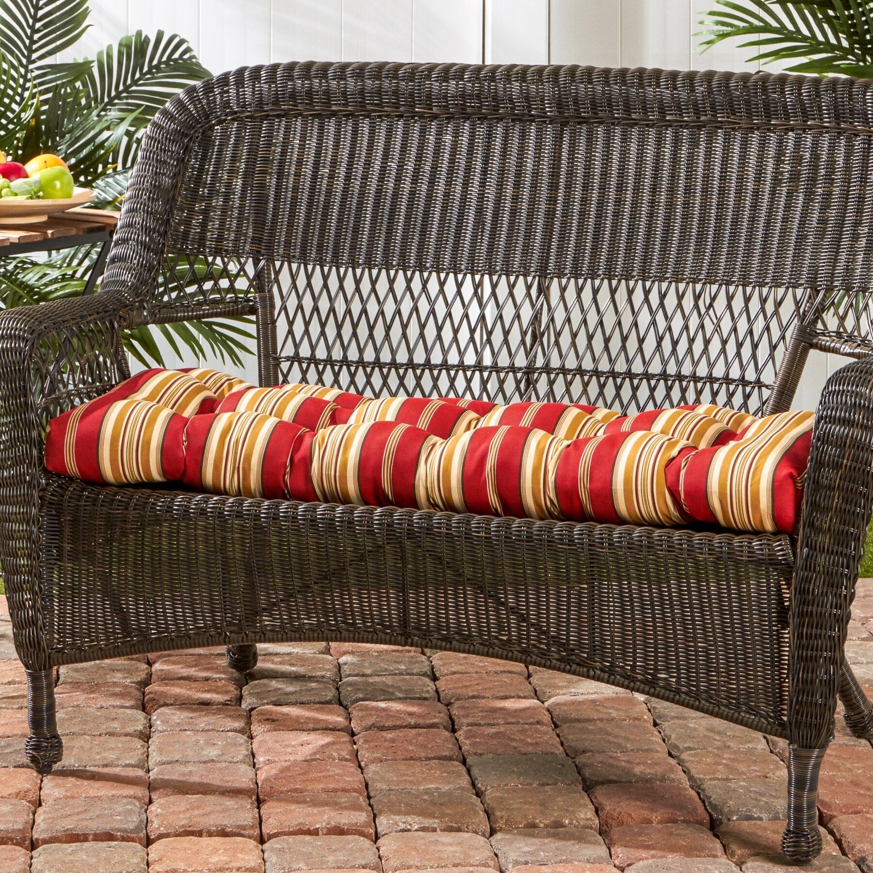 Havenside Home Clearwater 44 Inch Outdoor Stripe Swing Bench Cushion