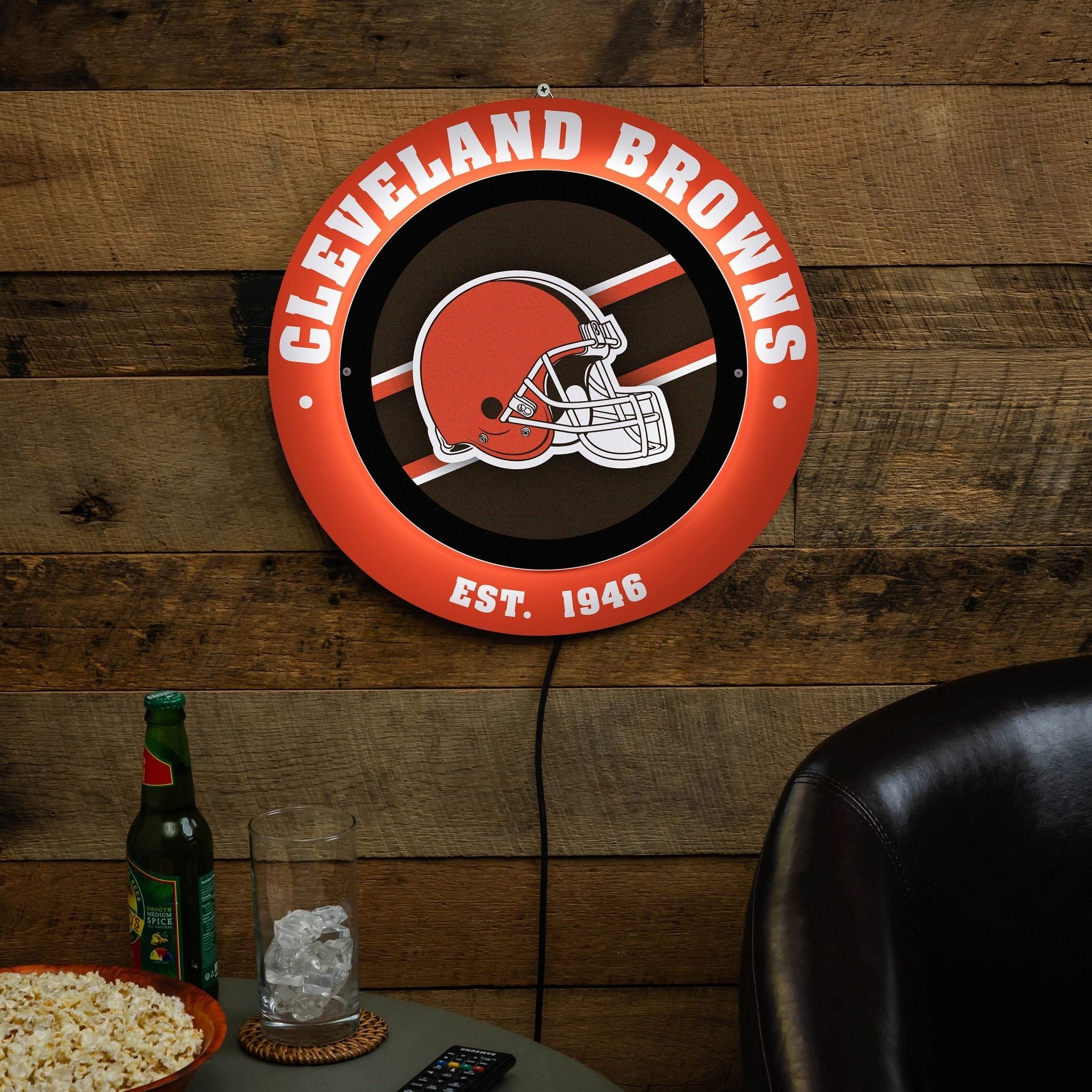 Cleveland Browns Led Metal Lit Wall Sign Decor