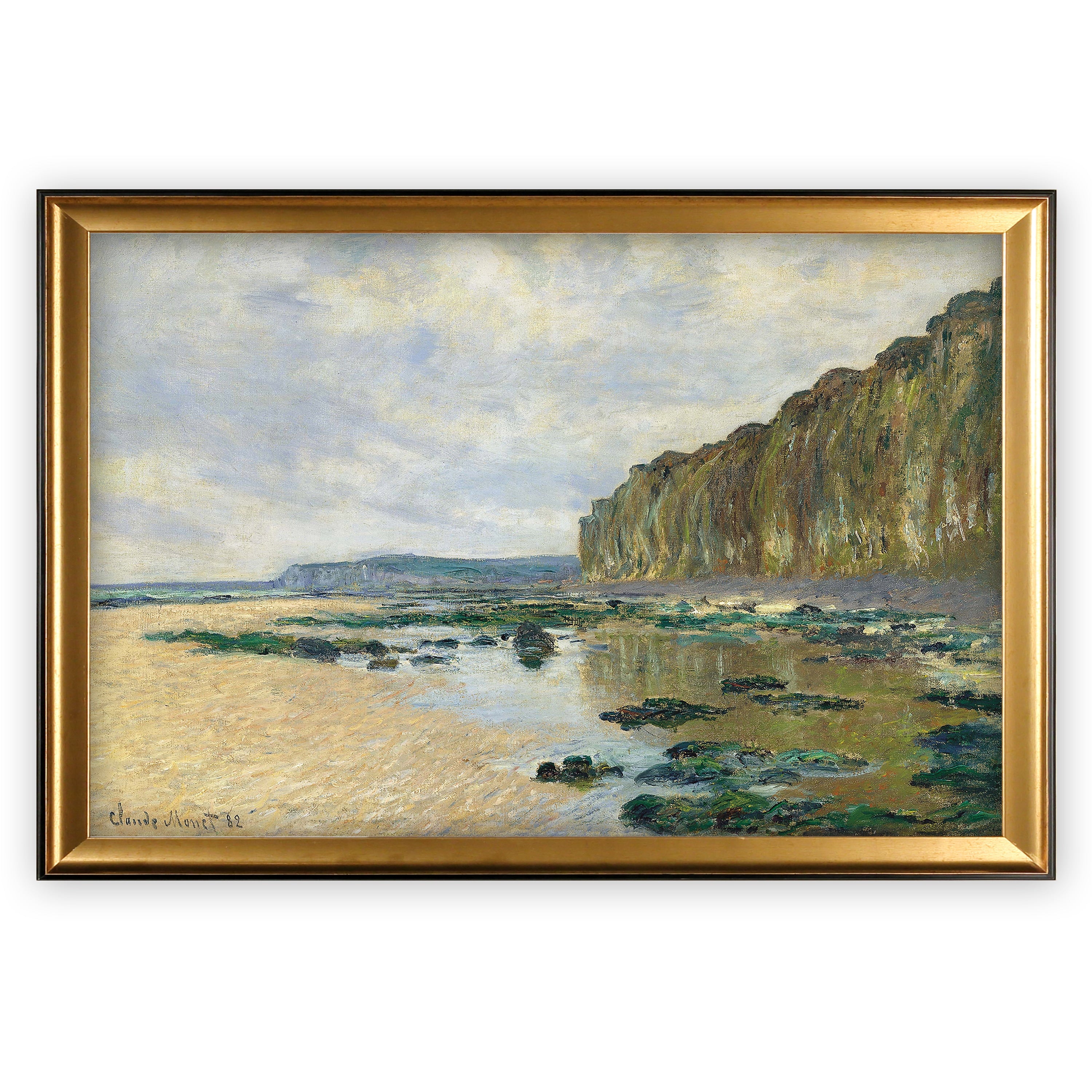 Cliff At Pourville Claude Monet Gold Frame