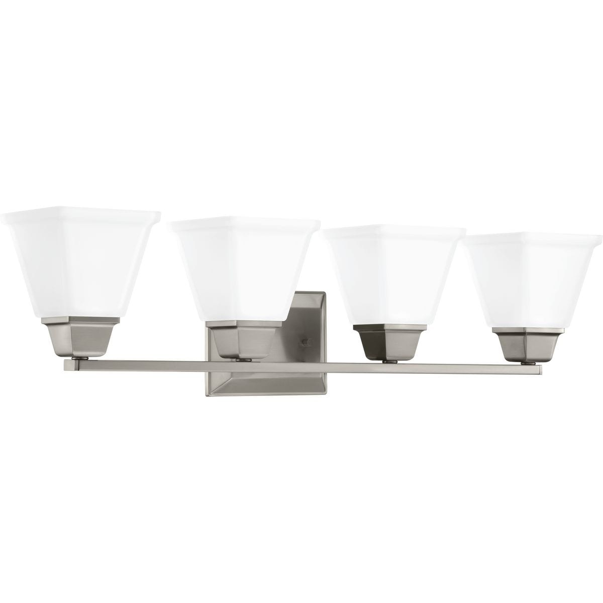 Progressive Lighting Clifton Heights Brushed Nickel Steel Glass 4 Light Bath And Vanity Fixture