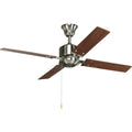 Progress Lighting North Park 52 Inch 4 Blade Brushed Nickel Ceiling Fan