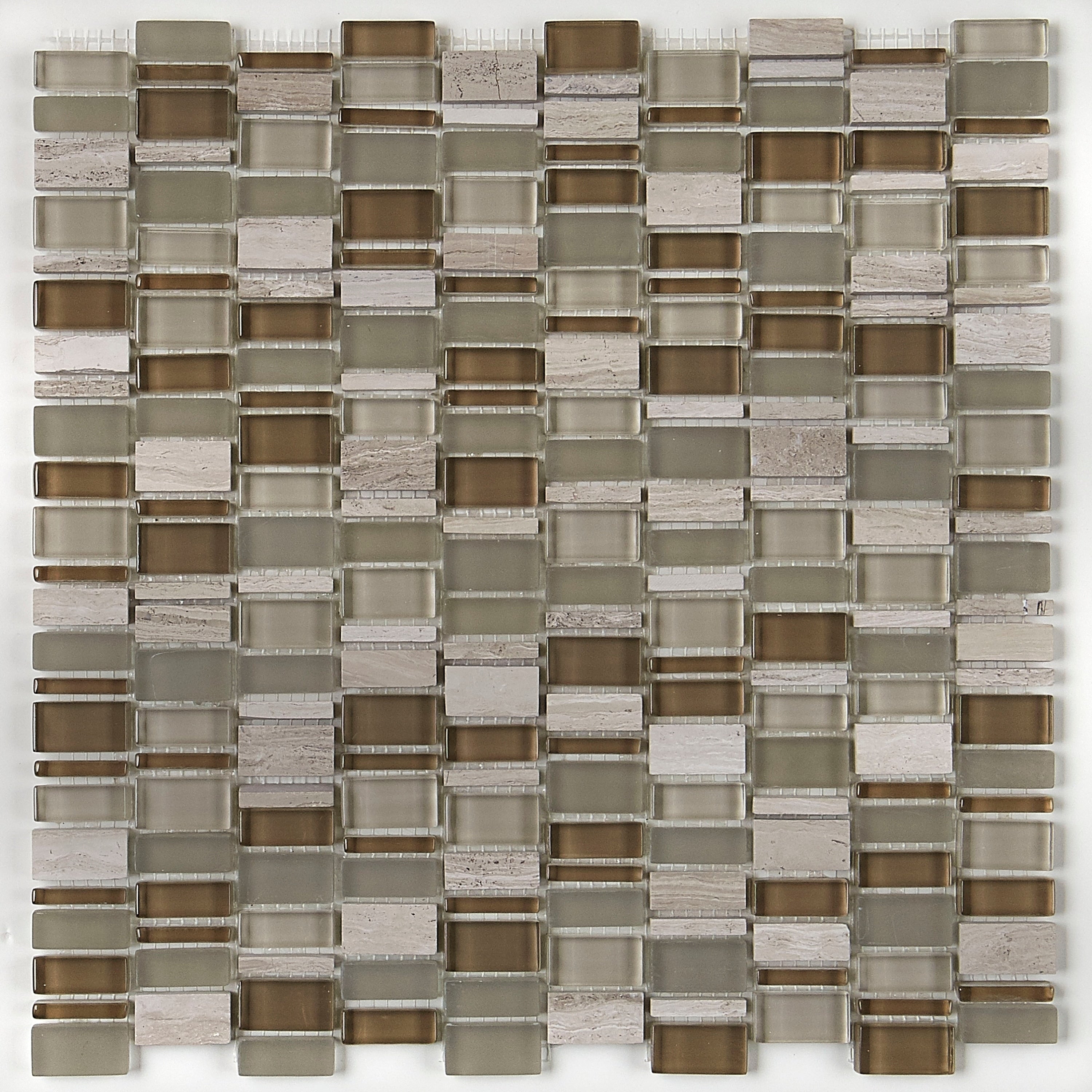 Clio Mosaics 1 X Random Mosaic Glass And Stone Tile In Hera 12X12