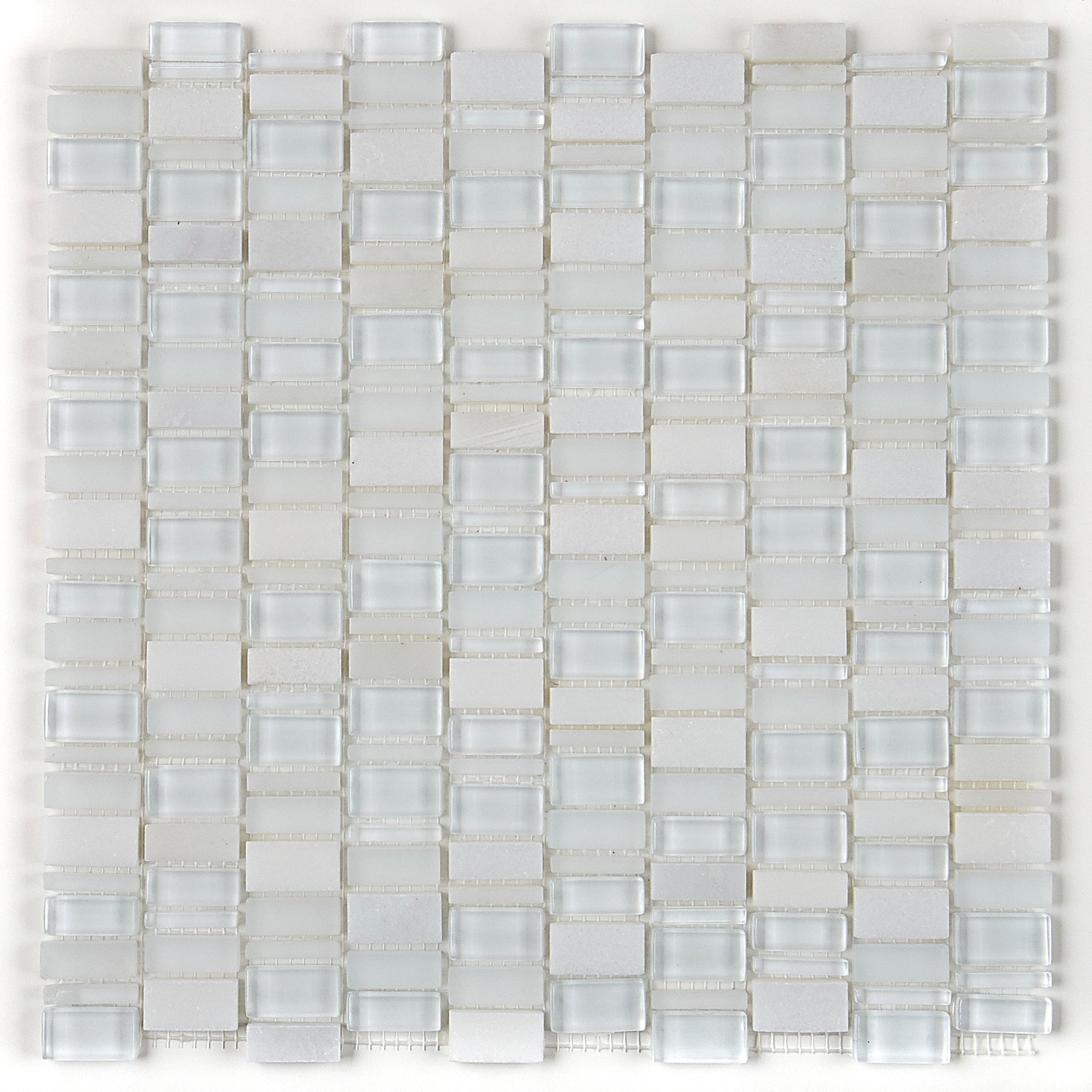 Clio Mosaics 1 X Random Mosaic Glass And Stone Tile In Luna 12X12