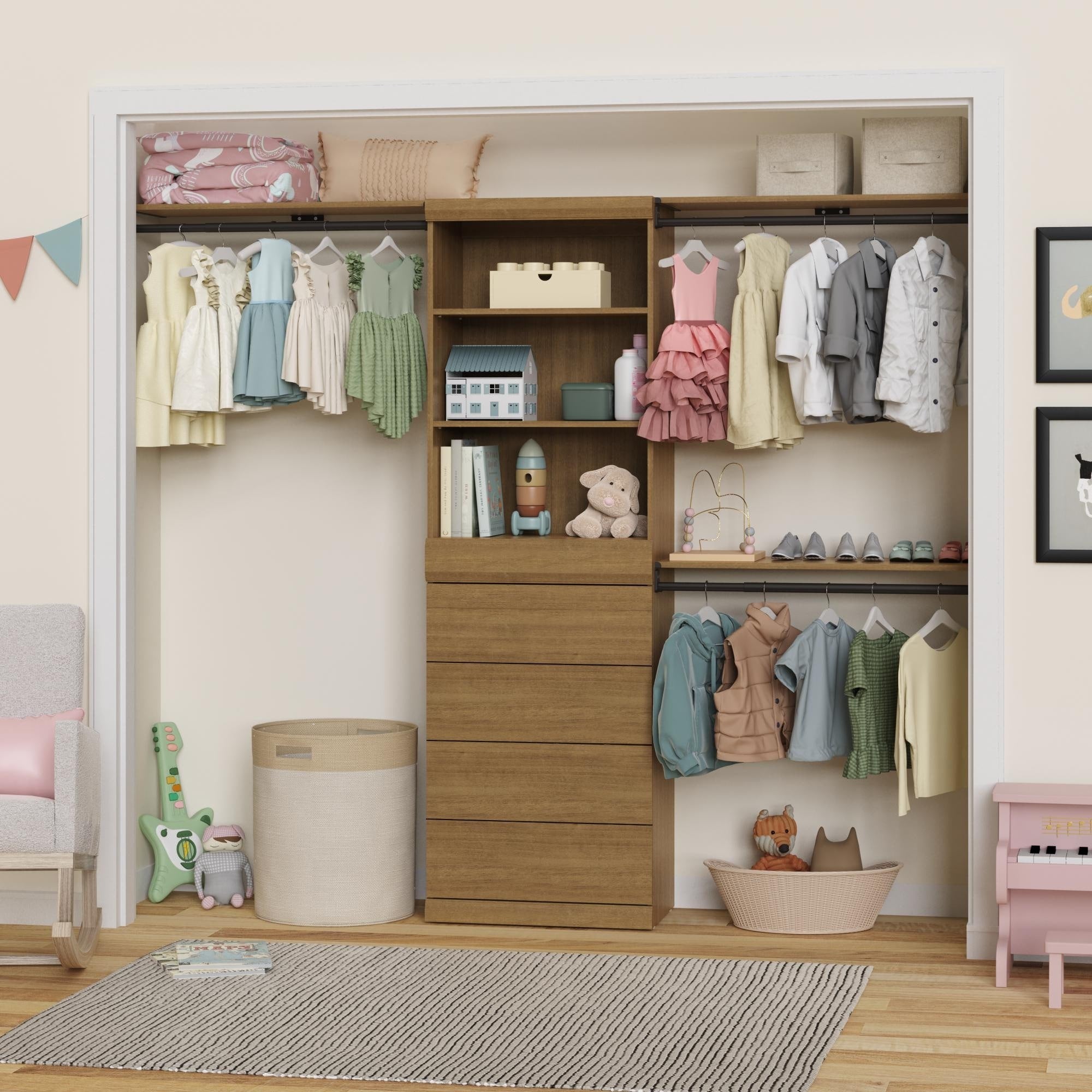 Closetmaid Mosaics 6 Shelf 4 Drawer 3 Hang Rod Closet Organizer