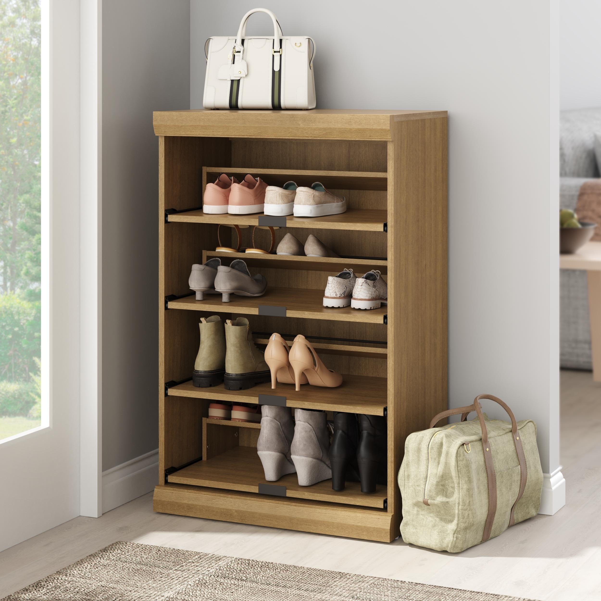 Closetmaid Mosaics Stackable 4 Shelf Pull Out Shoe Organizer