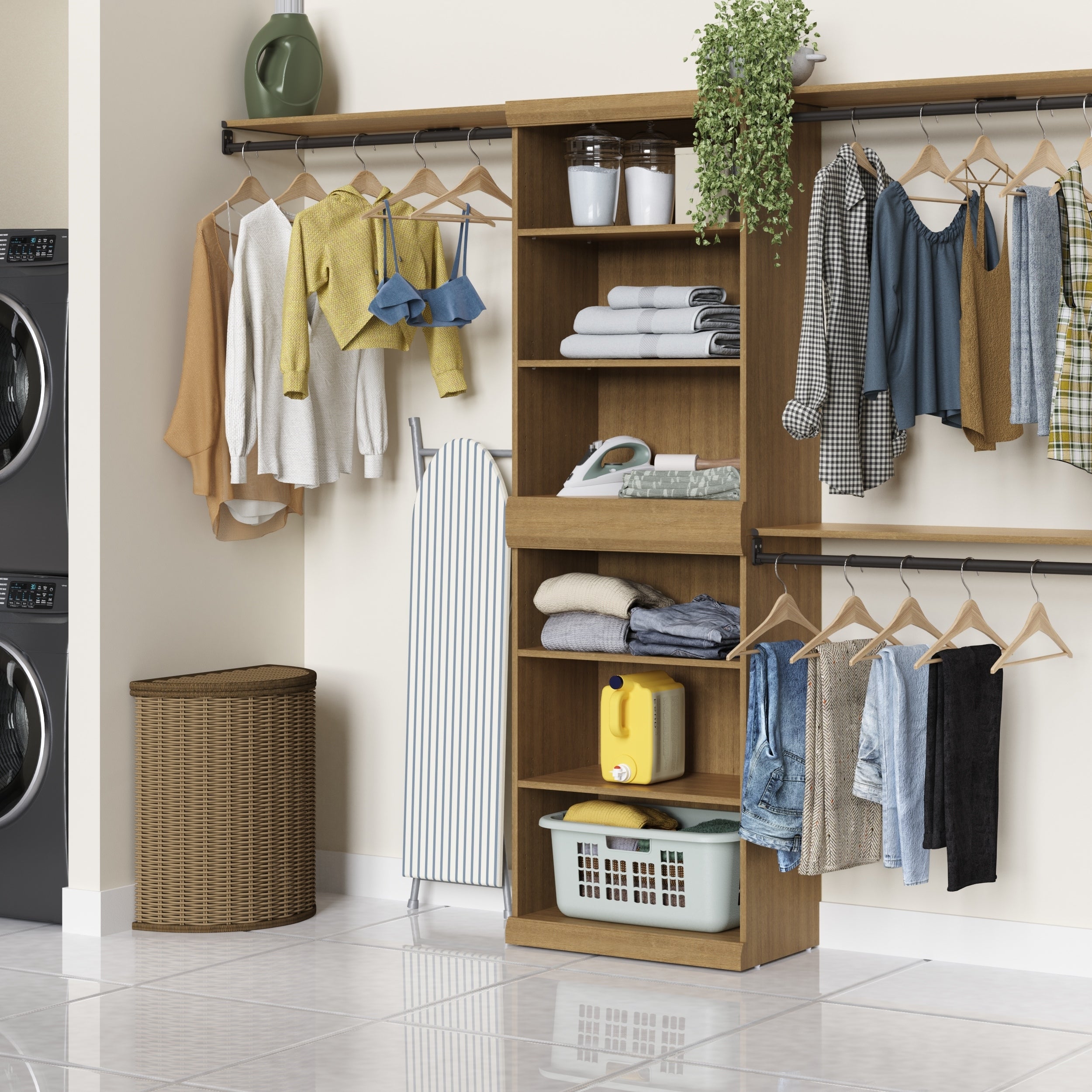 Closetmaid Mosaics Stackable 9 Shelf 3 Hang Rod Closet Organizer