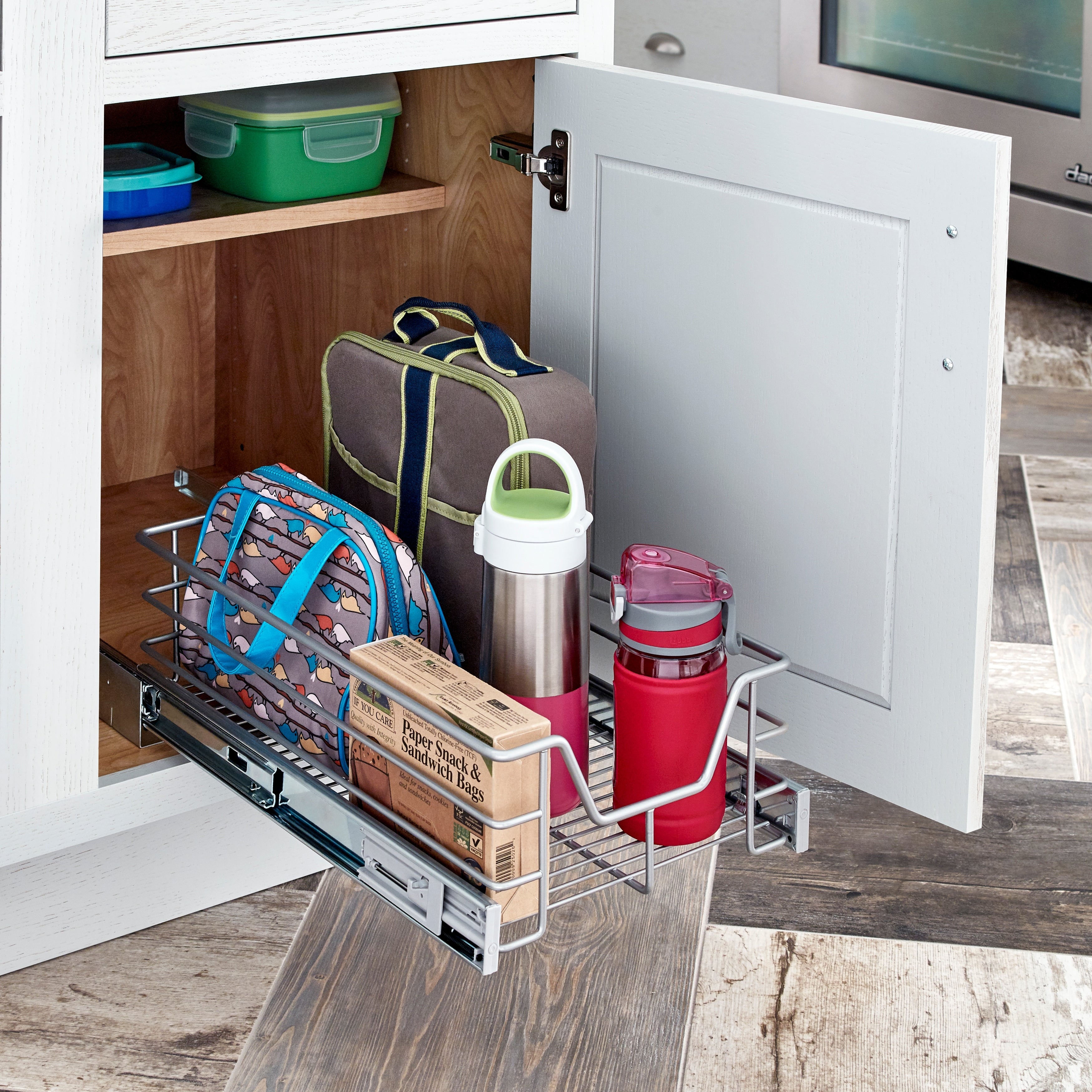 Closetmaid Premium Silver 11.5 Inch Single Tier Cabinet Pull Out Basket