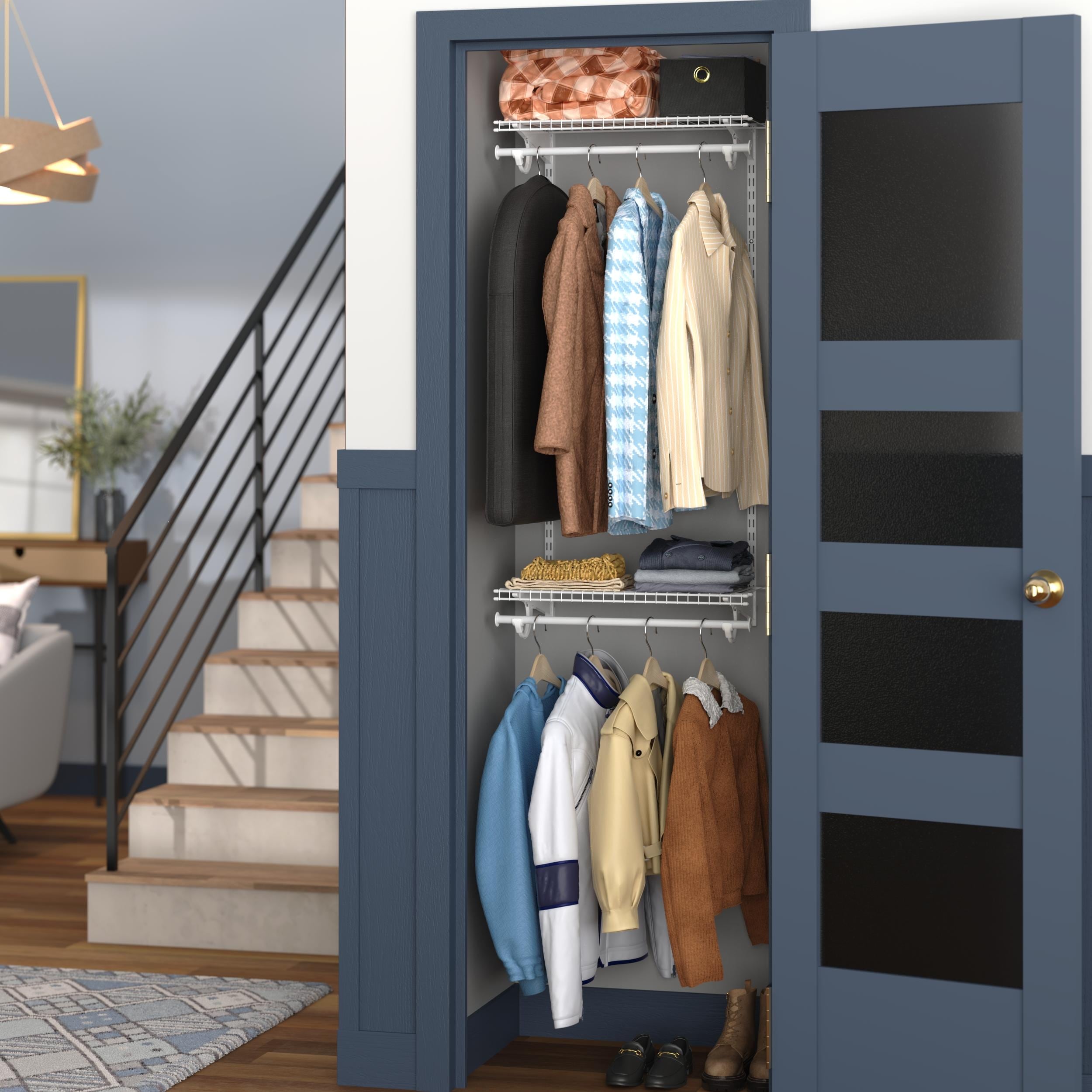 Closetmaid Shelftrack Small Space 24.68 Inch Wide White Wire Closet Organizer