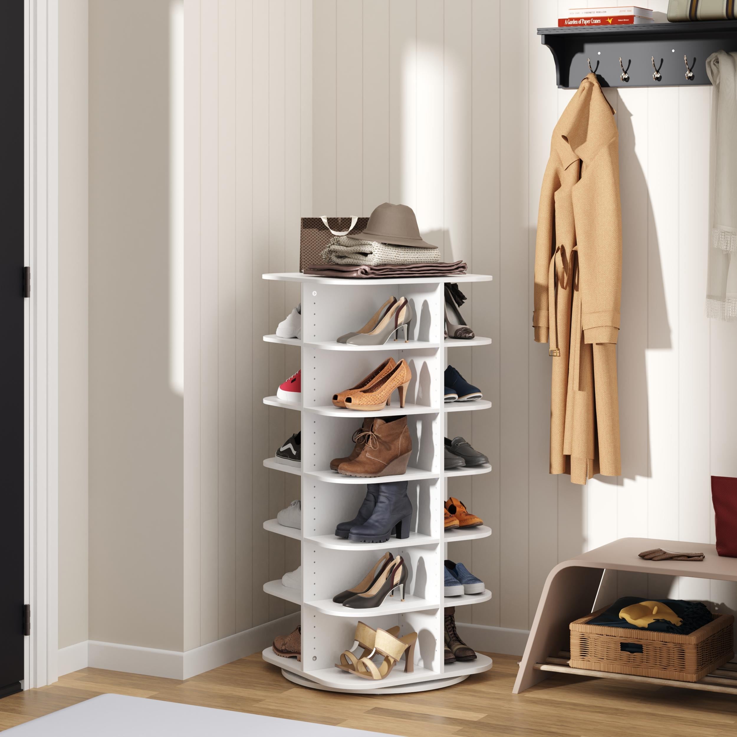 Closetmaid Space Saving 20 Shelf Rotating Adjustable Shoe Organizer Tower