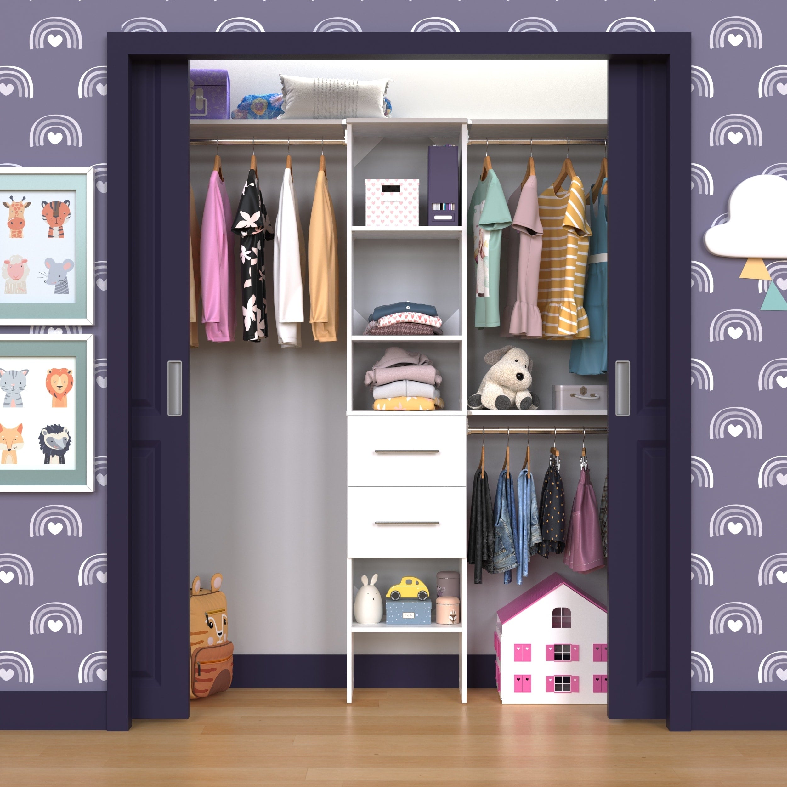 Closetmaid Suitesymphony Modern 16 In. Closet Organizer With Shelves And 2 Drawers