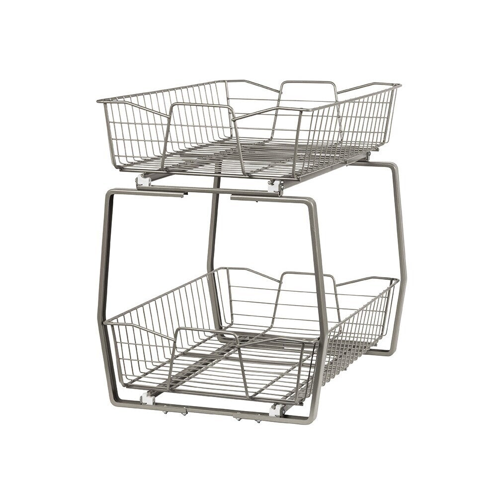 Closetmaid Two Tier Nickel Pull Out Cabinet Organizer