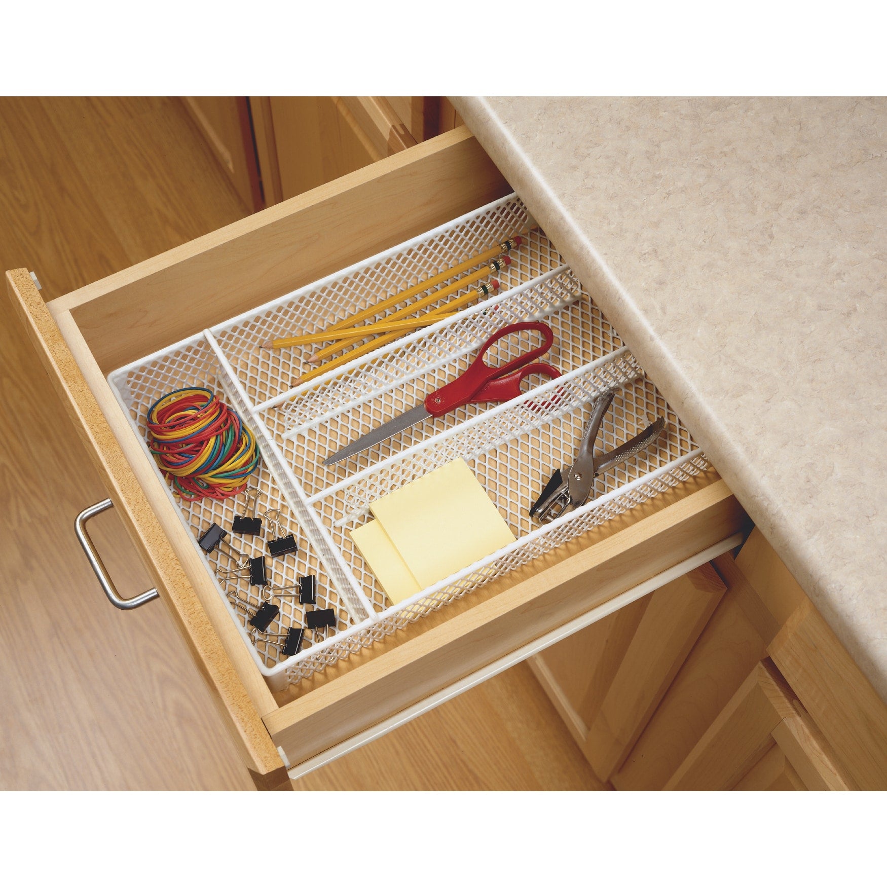 Closetmaid White Stainless Steel Drawer Utensil Organizer