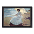 Clotilde On The Beach 1904 Joaquin Sorolla Custom Framed Canvas