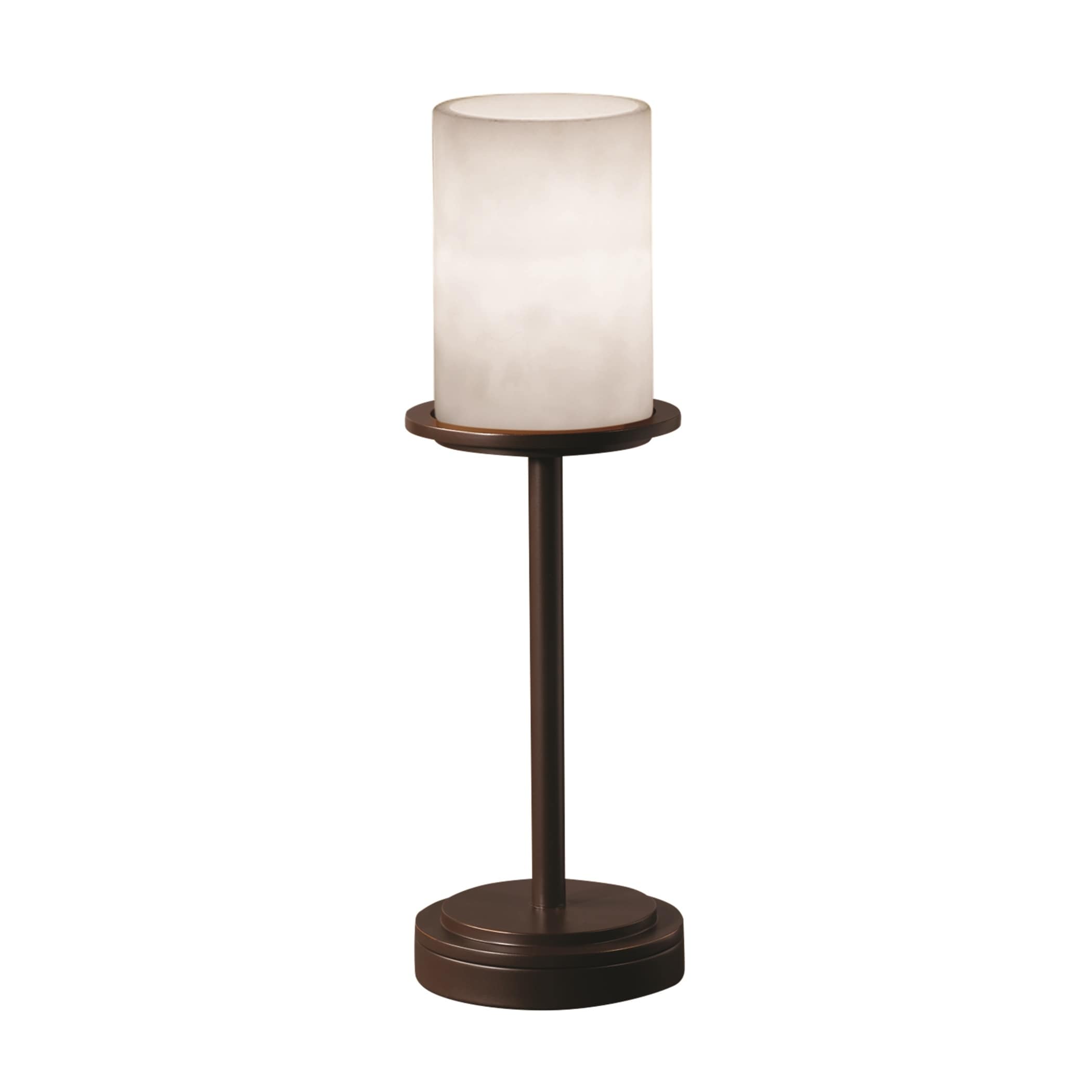 Cloud Dakota 1 Light Dark Bronze Table Lamp Tall Clouds Cylinder W Flat Rim Shade