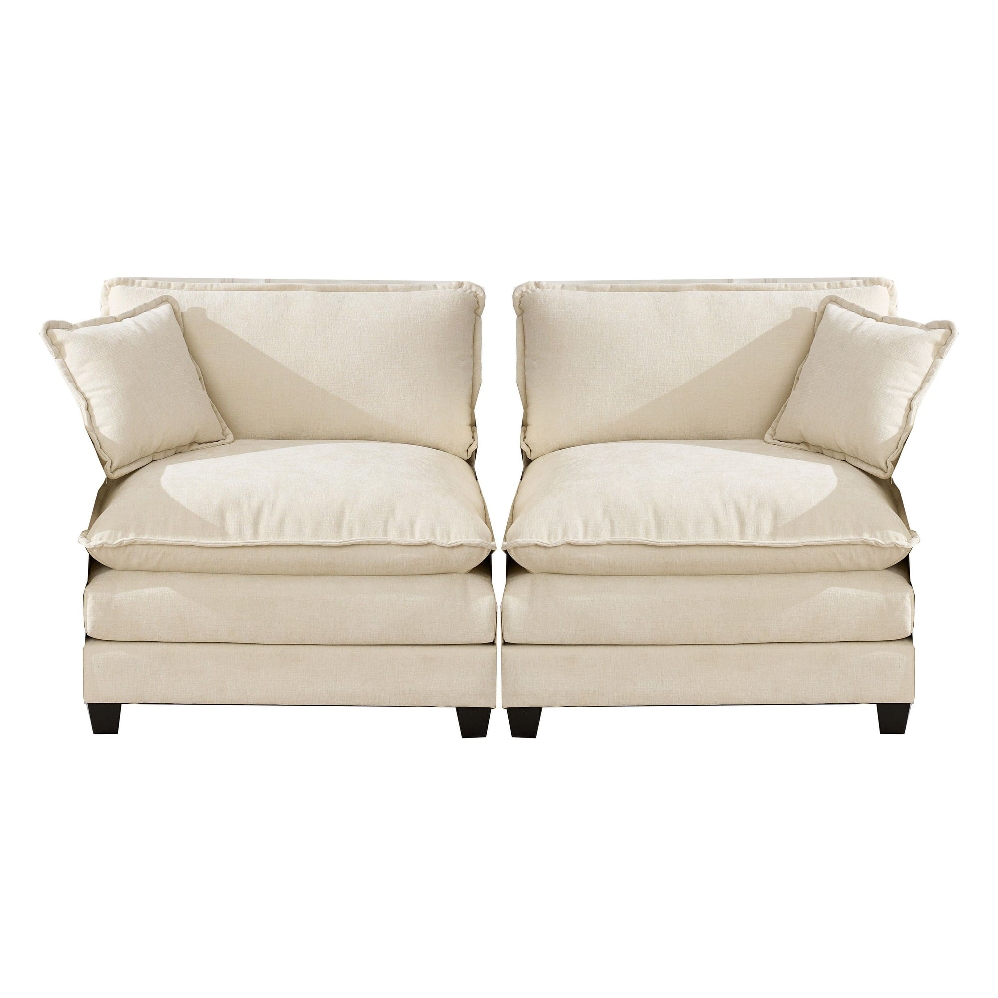 Cloud Sofa Two Seats The Cushion On The Armrest Not Included Sectional Couch Comfy Double Layer Upholstered Seat Cushion