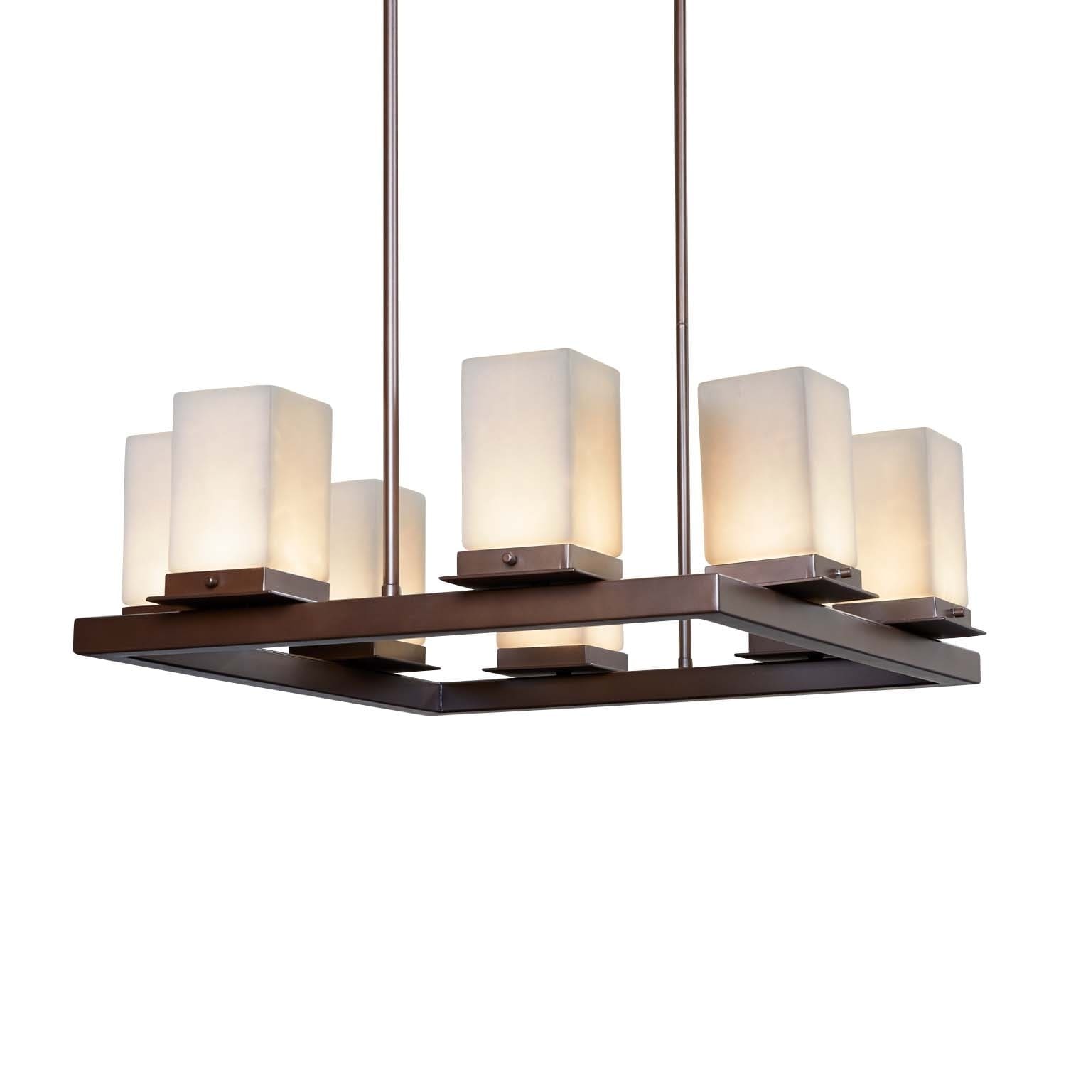 Copper Grove Susteren 8 Light Dark Bronze Led Outdoor Chandelier With Cloud Shades