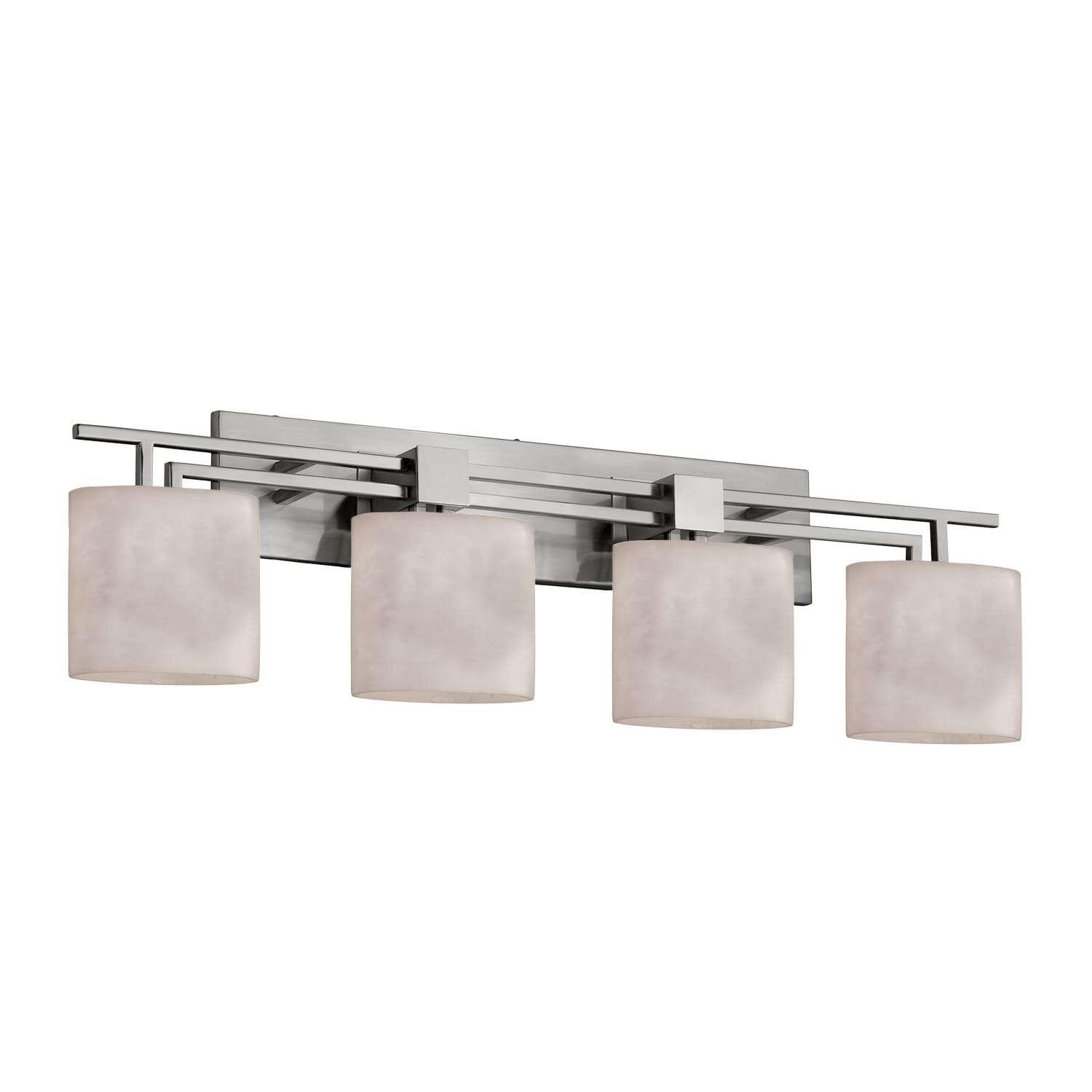 Clouds Aero 4 Light Brushed Nickel Bath Bar Clouds Oval Shade