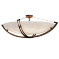 Clouds Crossbar 60 Inch Dark Bronze Round Semi Flush Bowl With Crossbar Clouds Shade