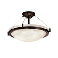 Clouds Collection Ring 18 Inch Dark Bronze Round Semi Flush Bowl With Ring Clouds Shade