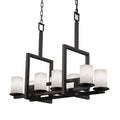 Clouds Dakota Matte Black Bridge Chandelier Clouds Cylinder W Flat Rim Shade
