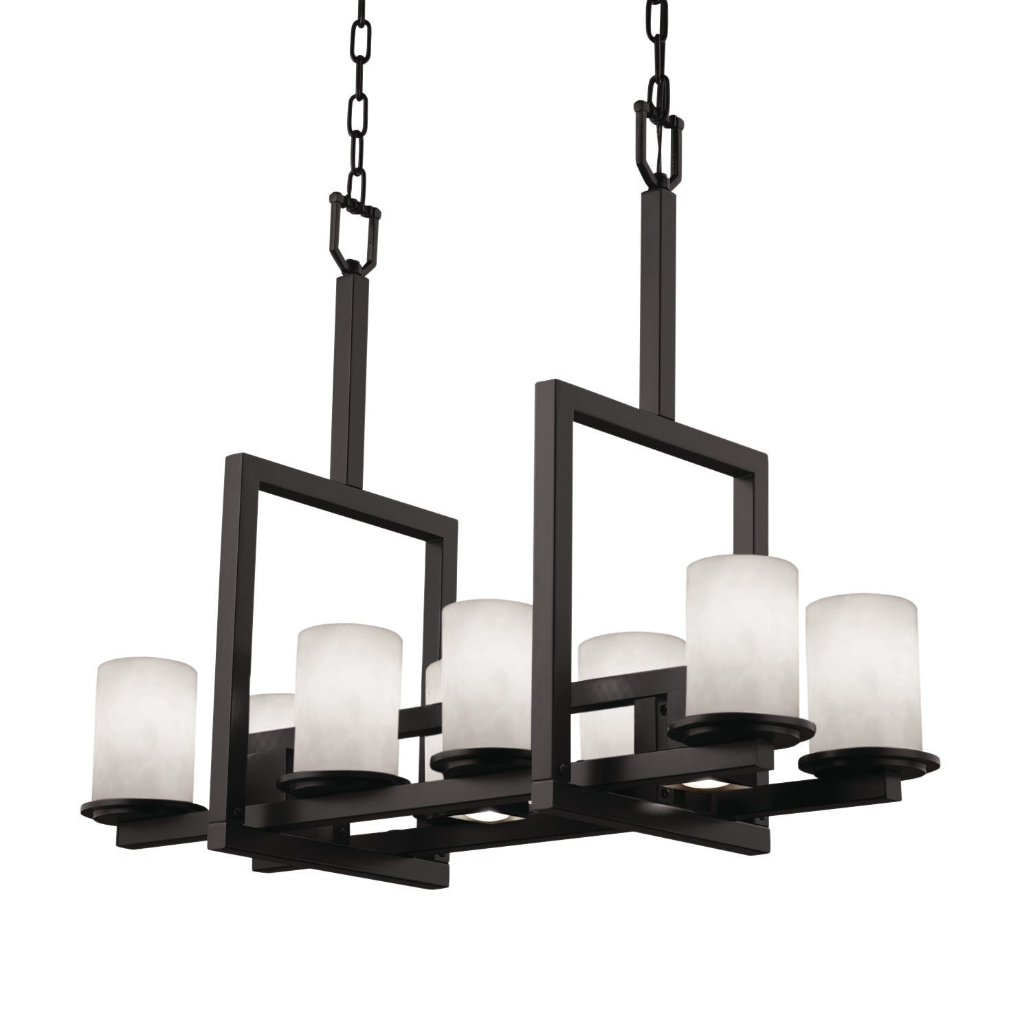 Clouds Dakota Matte Black Bridge Chandelier Clouds Cylinder W Flat Rim Shade