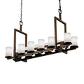 Clouds Dakota Matte Dark Bronze Chandelier Short Clouds Cylinder W Flat Rim Shade