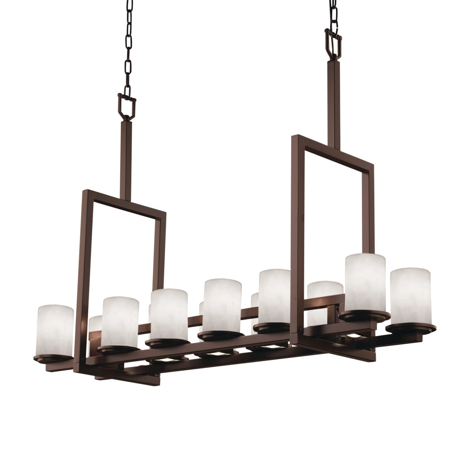 Clouds Dakota Matte Dark Bronze Chandelier Tall Clouds Cylinder W Flat Rim Shade