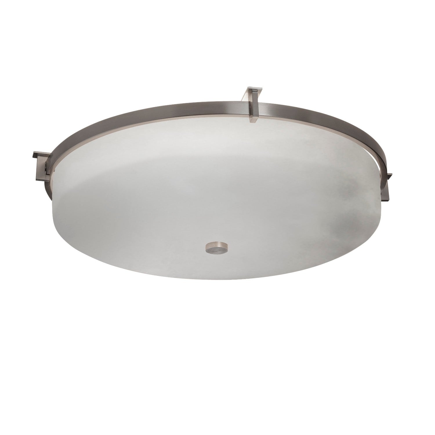 Clouds Era 21 Inch Brushed Nickel Round Flush Mount Clouds Shade