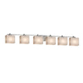 Clouds Era 6 Light Brushed Nickel Bath Bar Clouds Rectangle Shade
