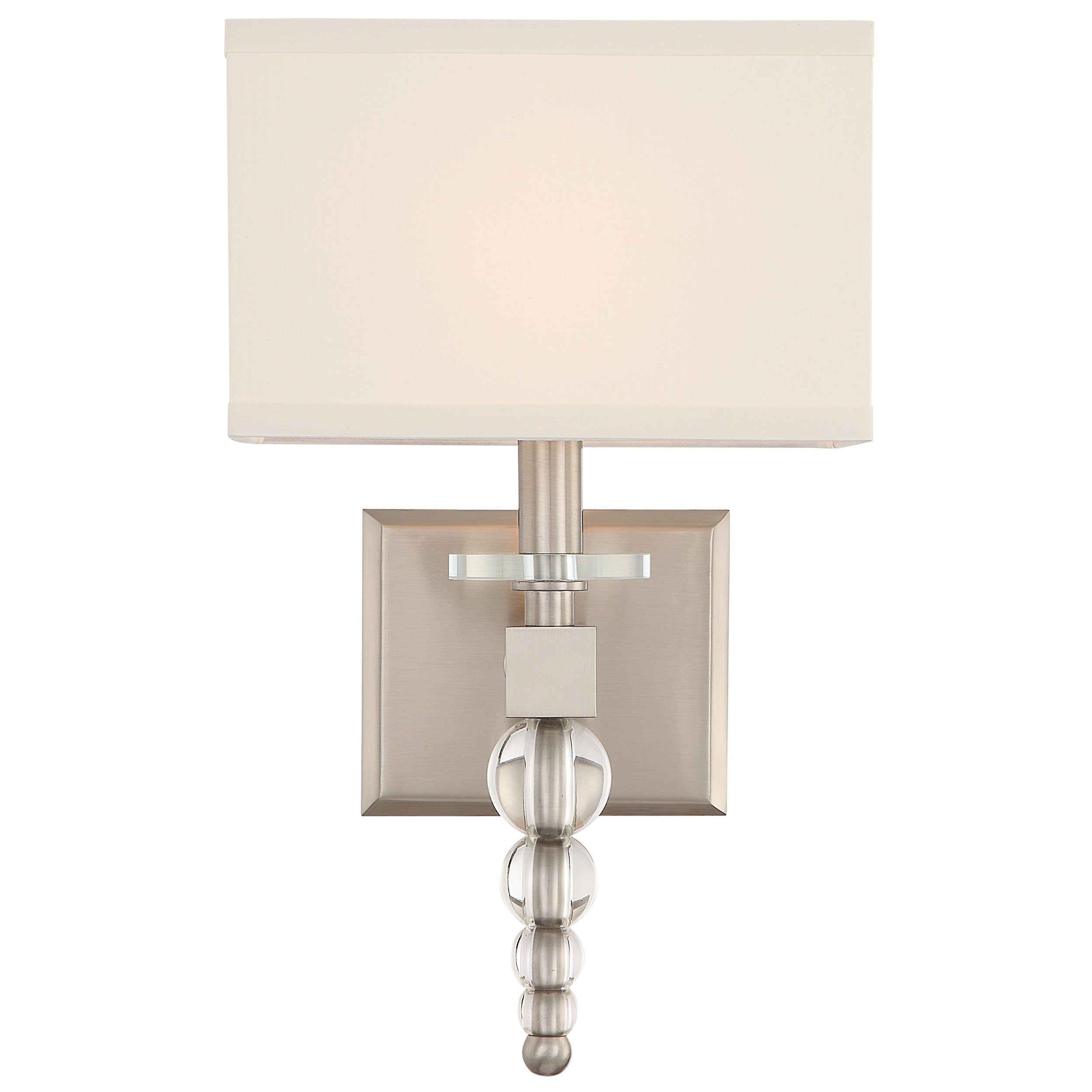 Crystorama Clover Collection 1 Light Brushed Nickel Wall Sconce