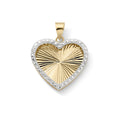 Clover 10K Gold Diamond Cut Starburst Heart Pendant